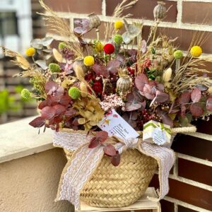 Cesta con Flor Preservada